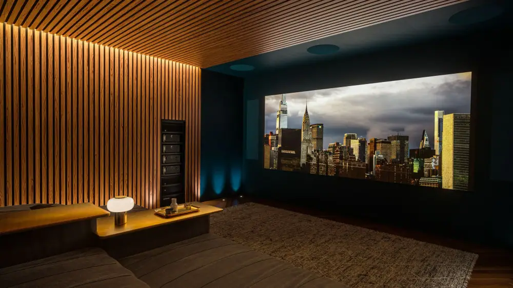 Marantz AV 10 AV preamplifier processor in a home theater setup