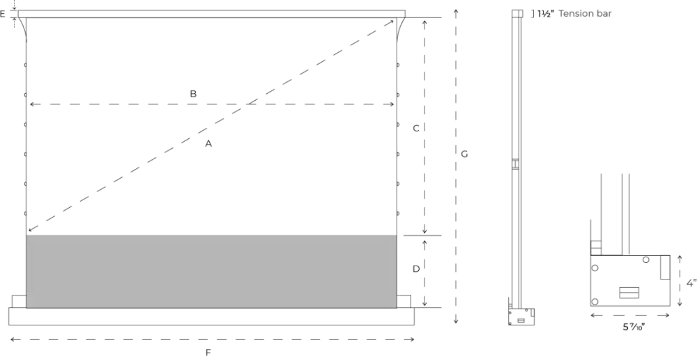 Screen Innovations Short Throw Lift specification drawing