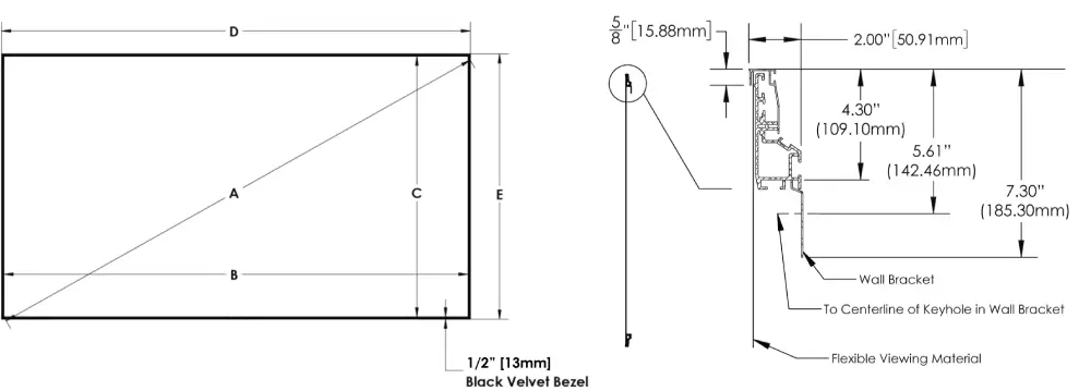 Screen Innovations Zero Edge specification drawing