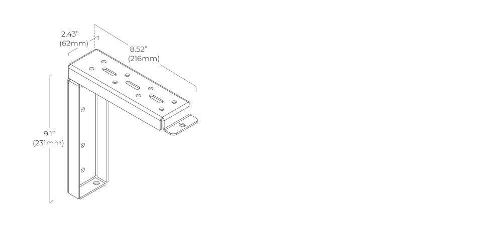 Screen Innovations Zero-G specification drawing